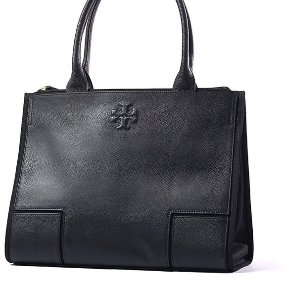 ella canvas leather tote tory burch